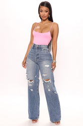 On Trend 90's Baggy Jeans - Medium Blue Wash Sai Feel